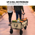 106L Electric Folding Pull Cart, Powerful Easy Hill Climbing, All-terrain Wheels, Wagon for Beach Camping Shopping, Cream