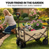 106L Electric Folding Pull Cart, Powerful Easy Hill Climbing, All-terrain Wheels, Wagon for Beach Camping Shopping, Cream