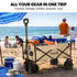 106L Electric Folding Pull Cart, Powerful Easy Hill Climbing, All-terrain Wheels, Wagon for Beach Camping Shopping, Cream
