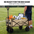 106L Electric Folding Pull Cart, Powerful Easy Hill Climbing, All-terrain Wheels, Wagon for Beach Camping Shopping, Cream