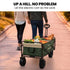 106L Electric Folding Pull Cart, Powerful Easy Hill Climbing, All-terrain Wheels, Wagon for Beach Camping Shopping, Green