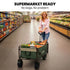 106L Electric Folding Pull Cart, Powerful Easy Hill Climbing, All-terrain Wheels, Wagon for Beach Camping Shopping, Green
