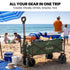 106L Electric Folding Pull Cart, Powerful Easy Hill Climbing, All-terrain Wheels, Wagon for Beach Camping Shopping, Green