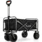 106L Electric Folding Pull Cart, Powerful Easy Hill Climbing, All-terrain Wheels, Wagon for Beach Camping Shopping, Black