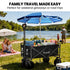 106L Electric Folding Pull Cart, Powerful Easy Hill Climbing, All-terrain Wheels, Wagon for Beach Camping Shopping, Black