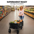 106L Electric Folding Pull Cart, Powerful Easy Hill Climbing, All-terrain Wheels, Wagon for Beach Camping Shopping, Black