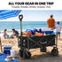 106L Electric Folding Pull Cart, Powerful Easy Hill Climbing, All-terrain Wheels, Wagon for Beach Camping Shopping, Black