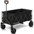 180L XL Electric Folding Pull Cart, Powerful Easy Hill Climbing, All-terrain Wheels, Wagon for Beach Camping Shopping, Black