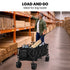 180L XL Electric Folding Pull Cart, Powerful Easy Hill Climbing, All-terrain Wheels, Wagon for Beach Camping Shopping, Black