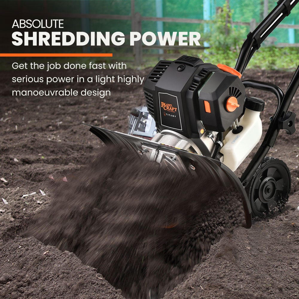 PLANTCRAFT 46CC Garden Cultivator Tiller Handheld 15