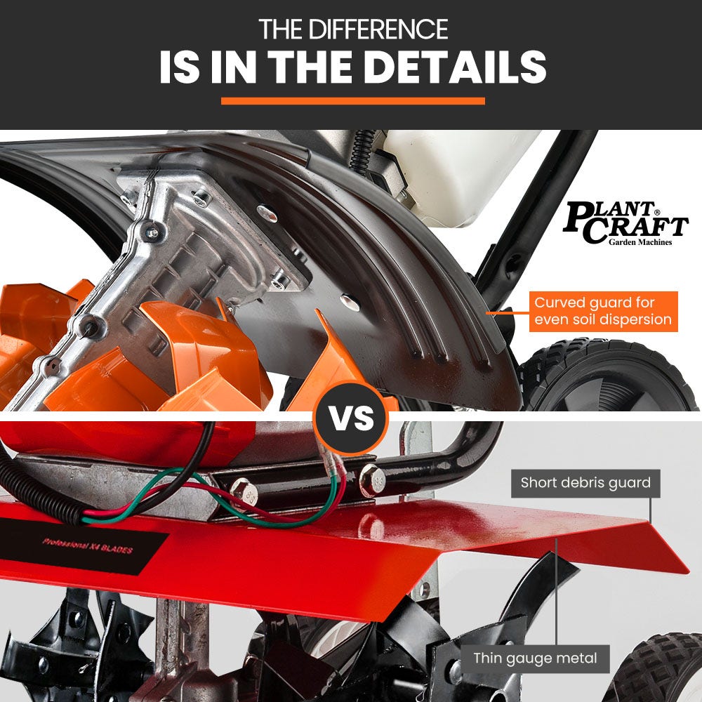 PLANTCRAFT 46CC Garden Cultivator Tiller Handheld 15