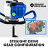 PD950 52cc 2-Stroke Petrol Post Hole Digger, w/ 3 Auger bits, 600mm Extension Shaft
