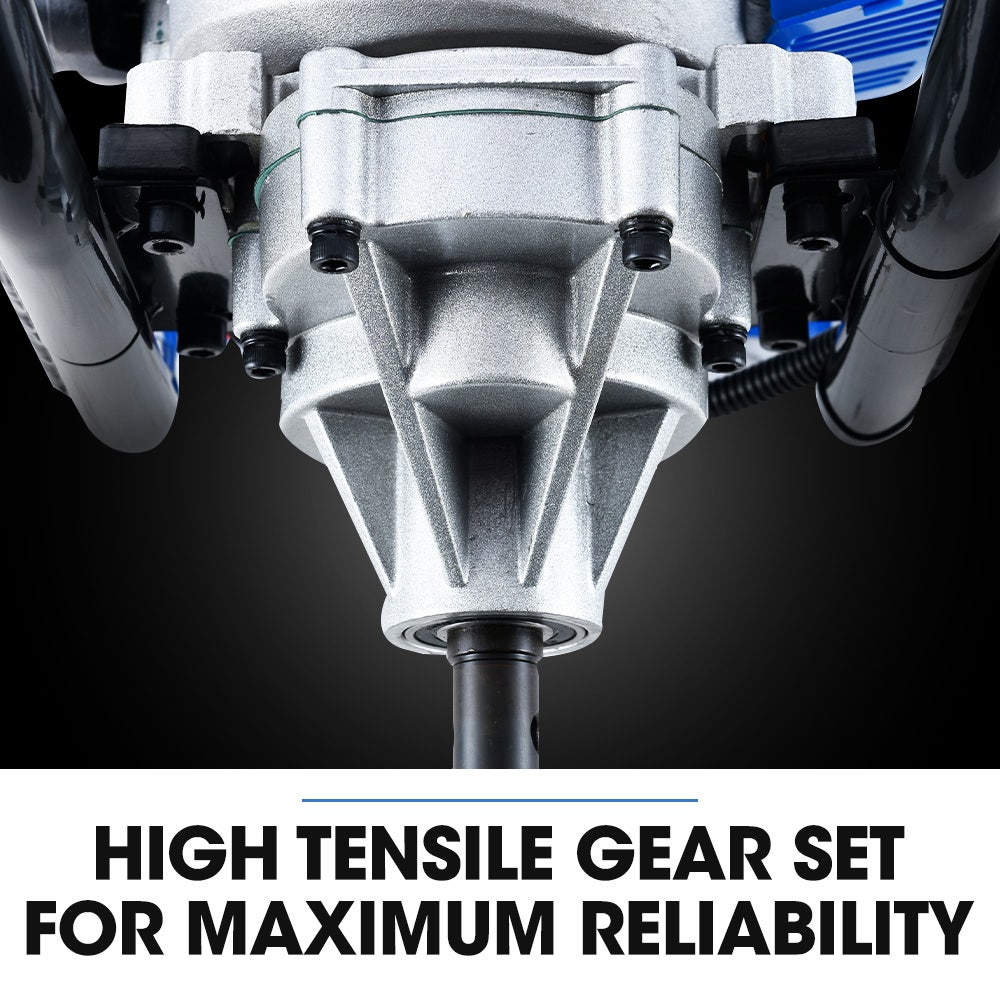 PD950 52cc 2-Stroke Petrol Post Hole Digger, w/ 3 Auger bits, 600mm Extension Shaft