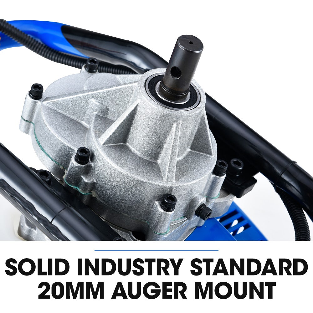 PD950 52cc 2-Stroke Petrol Post Hole Digger, w/ 3 Auger bits, 600mm Extension Shaft