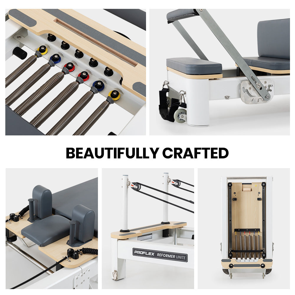 Aluminium Pilates Reformer Machine, Stretch Bed with box and jump board accessories