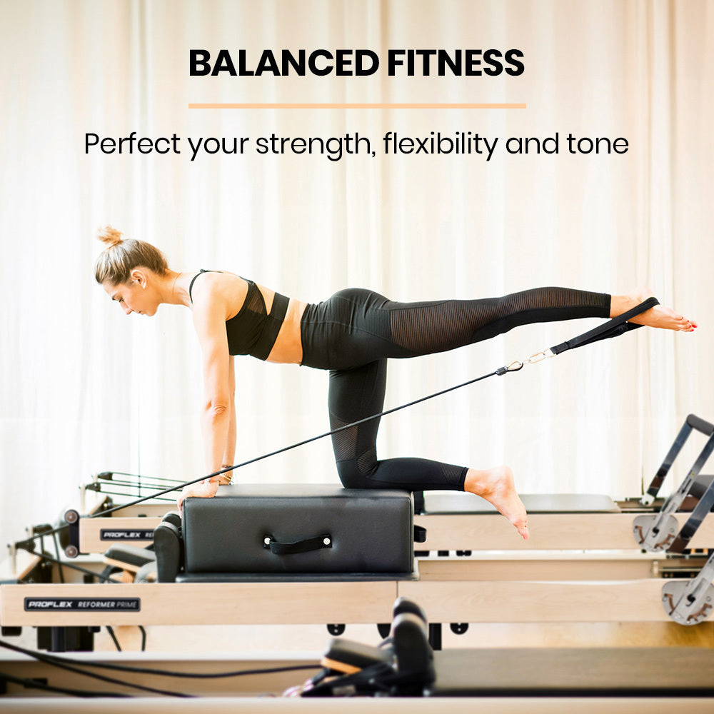 Wooden Pilates Reformer Machine, Stretch Bed with box and jump board accessories