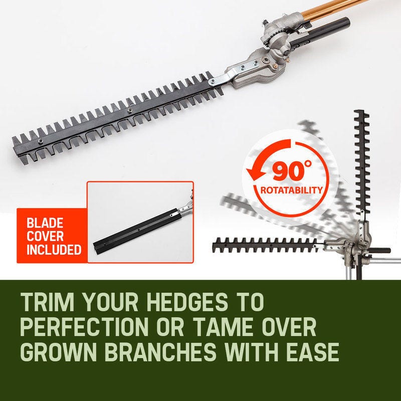 BAUMR-AG 65cc 7in1 Long Reach Garden Multi-tool, Pole Saw, Hedge & Line Trimmer, Brush Cutter, 12