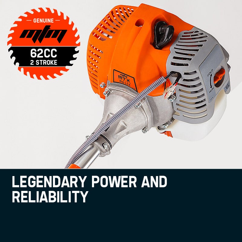 MTM 62cc 7in1 Brush Cutter Long Reach Garden Multi-Tool , Pole Trimmer, Hedge & Line Trimmer, 12