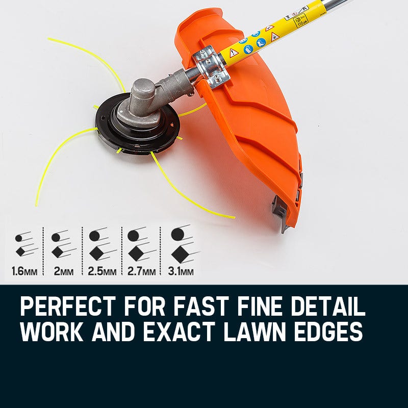 MTM 62cc 7in1 Brush Cutter Long Reach Garden Multi-Tool , Pole Trimmer, Hedge & Line Trimmer, 12