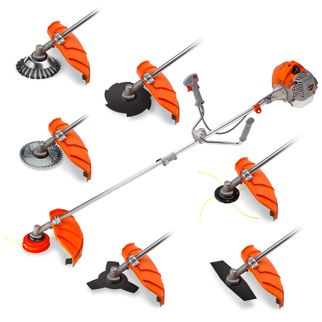 62cc 7in1 Brush Cutter Long Reach Garden Multi-Tool , Pole Trimmer, Hedge & Line Trimmer, 12