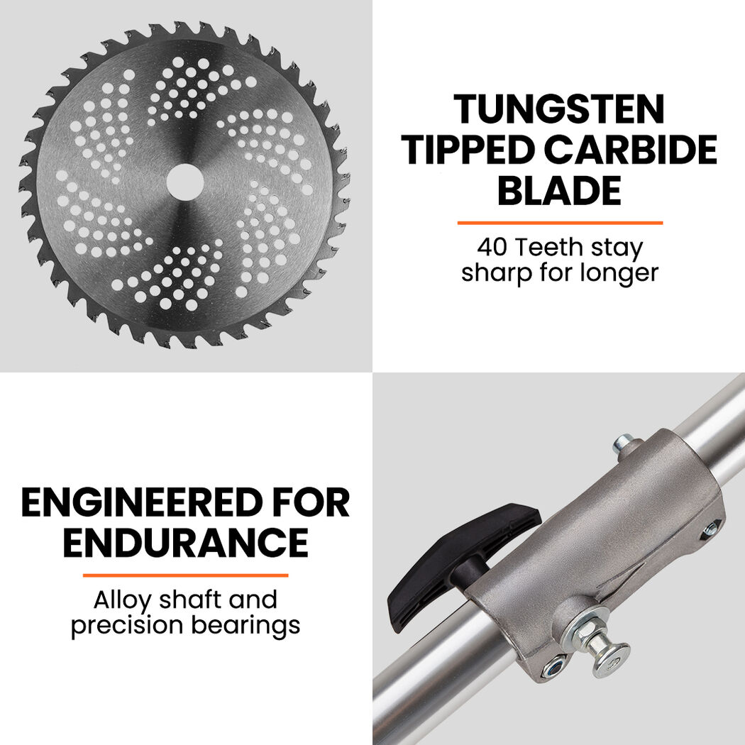 62cc 7in1 Brush Cutter Long Reach Garden Multi-Tool , Pole Trimmer, Hedge & Line Trimmer, 12