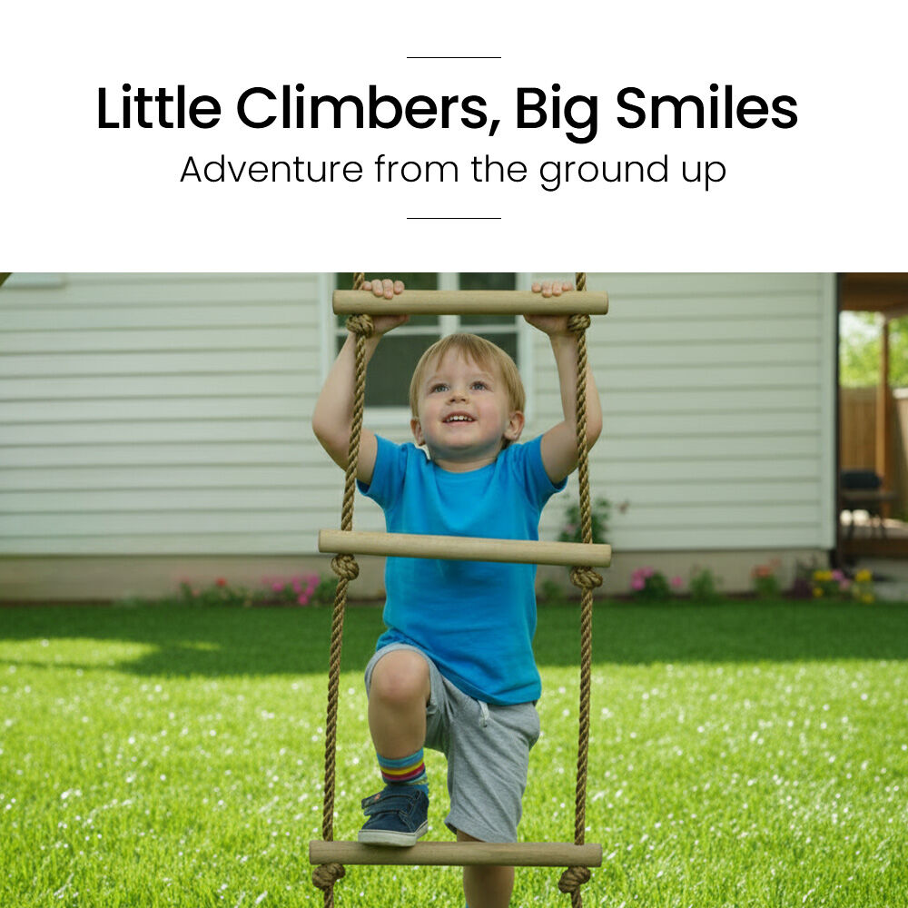 Ultimate Outdoor Monkey Bars Playset Frame, with Climbing Wall, Disc Swing, Rope Ladder