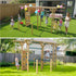 Ultimate Outdoor Monkey Bars Playset Frame, with Climbing Wall, Disc Swing, Rope Ladder