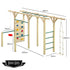 Ultimate Outdoor Monkey Bars Playset Frame, with Climbing Wall, Disc Swing, Rope Ladder