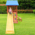 Outdoor Slide and Swing Play Set with Climbing Wall and Sandpit