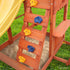 Outdoor Slide and Swing Play Set with Climbing Wall and Sandpit