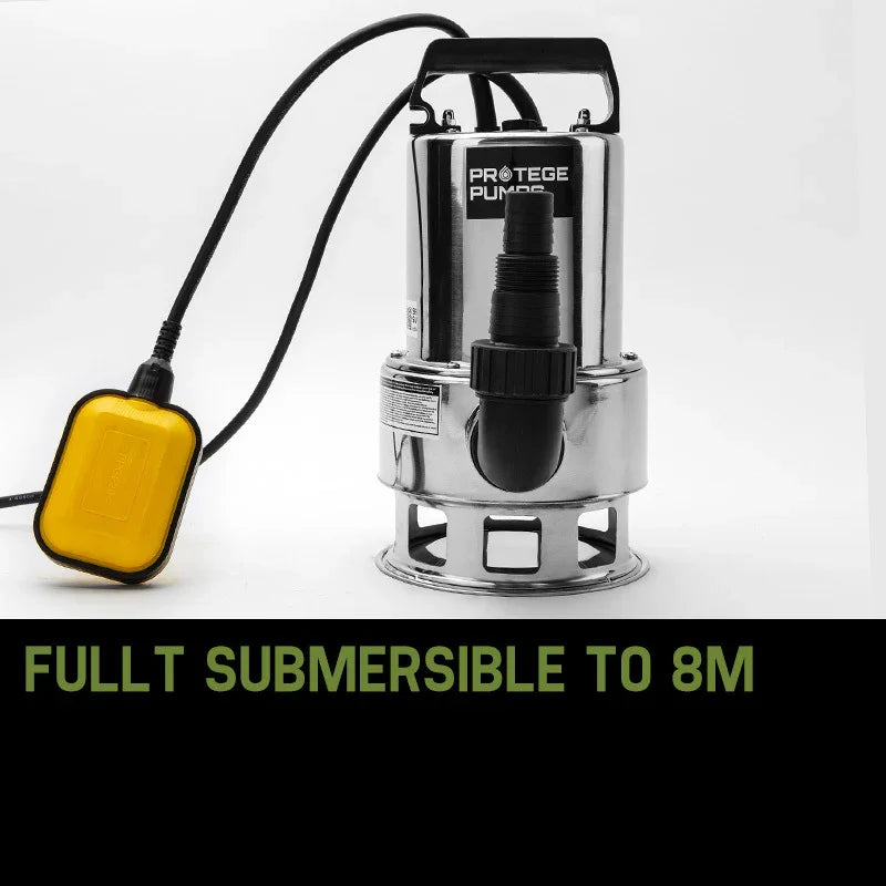 1500W Submersible Dirty Water Pump Bore Tank Well Steel Automatic Clean