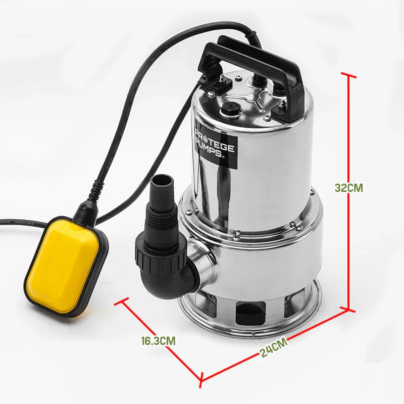 1500W Submersible Dirty Water Pump Bore Tank Well Steel Automatic Clean
