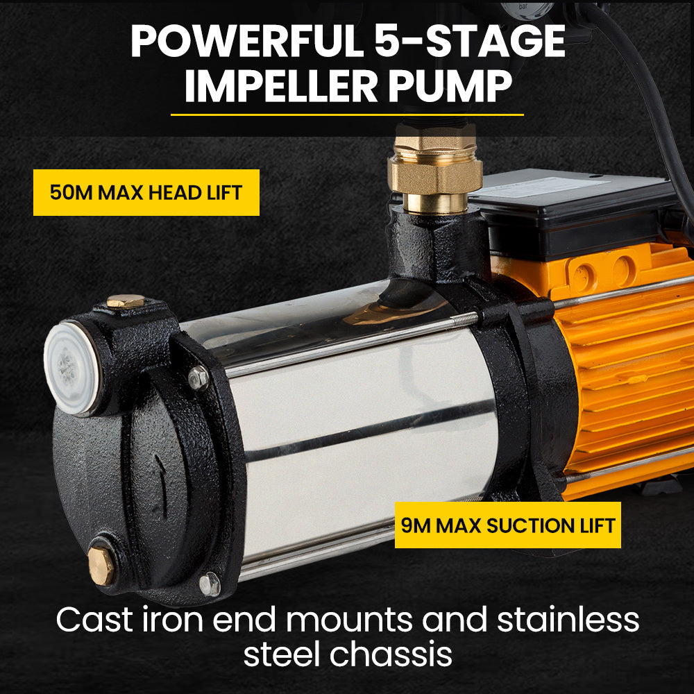 Multi Stage Water Pump High Pressure Rain Tank Garden Farm House