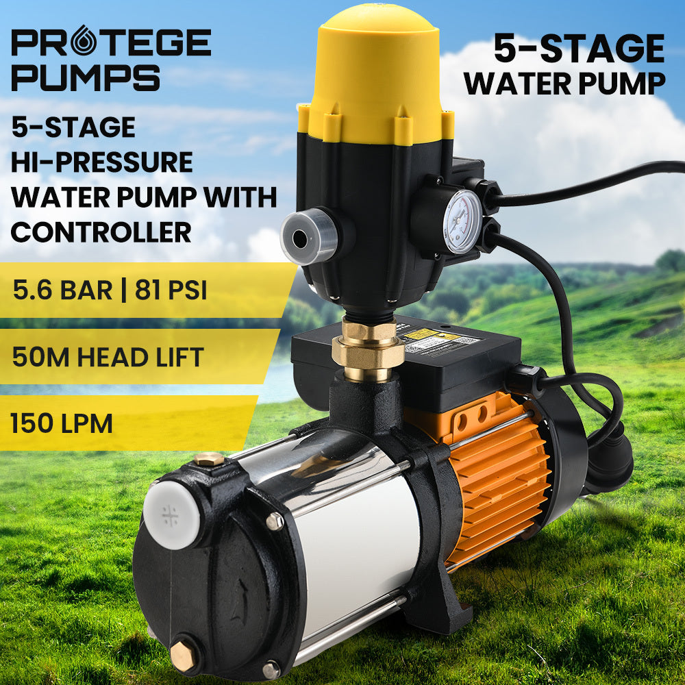 Multi Stage Water Pump High Pressure Rain Tank Garden Farm House