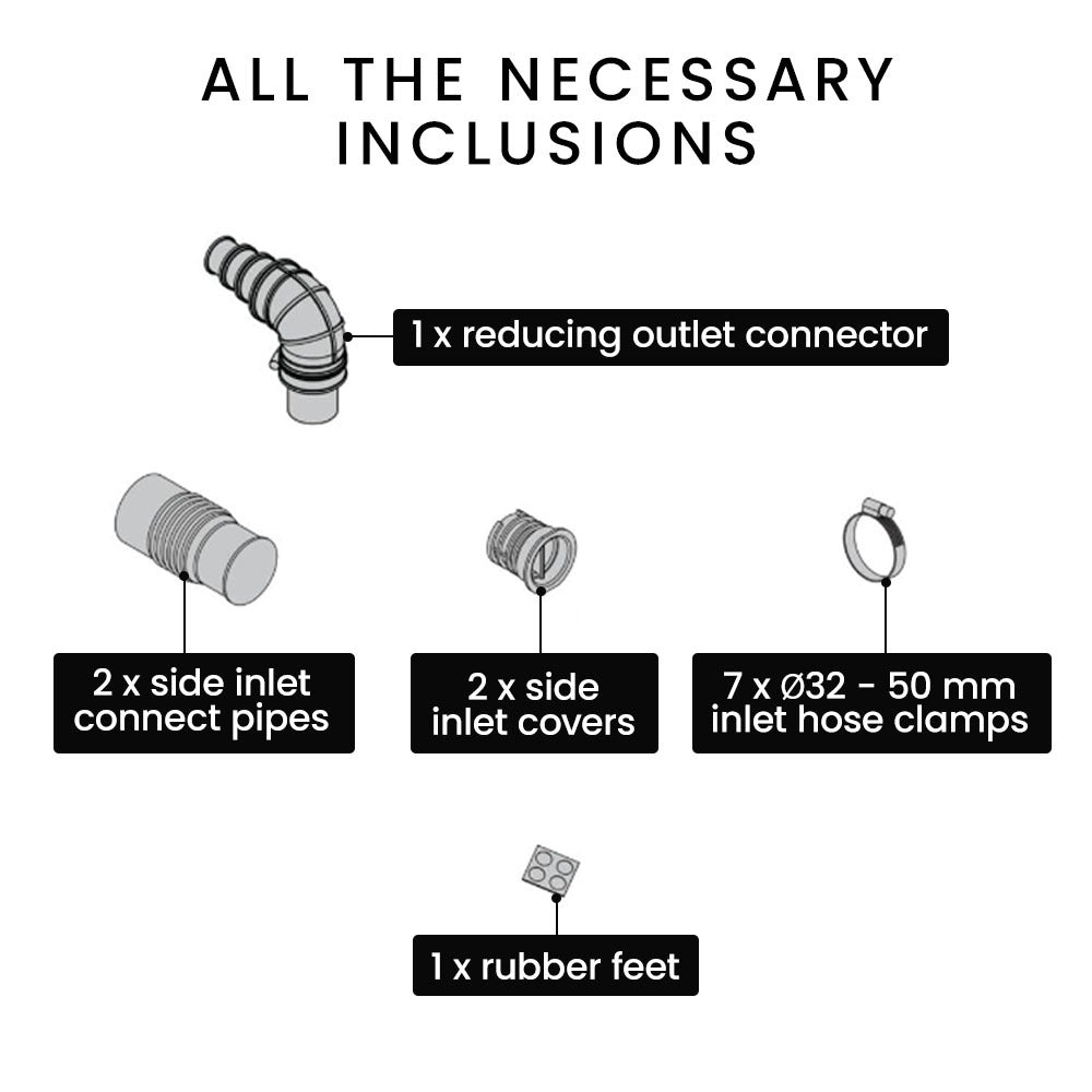 Grey Water Pump, with 3 Inlet, for House, Bathroom, Shower, Sink, Washing Machine