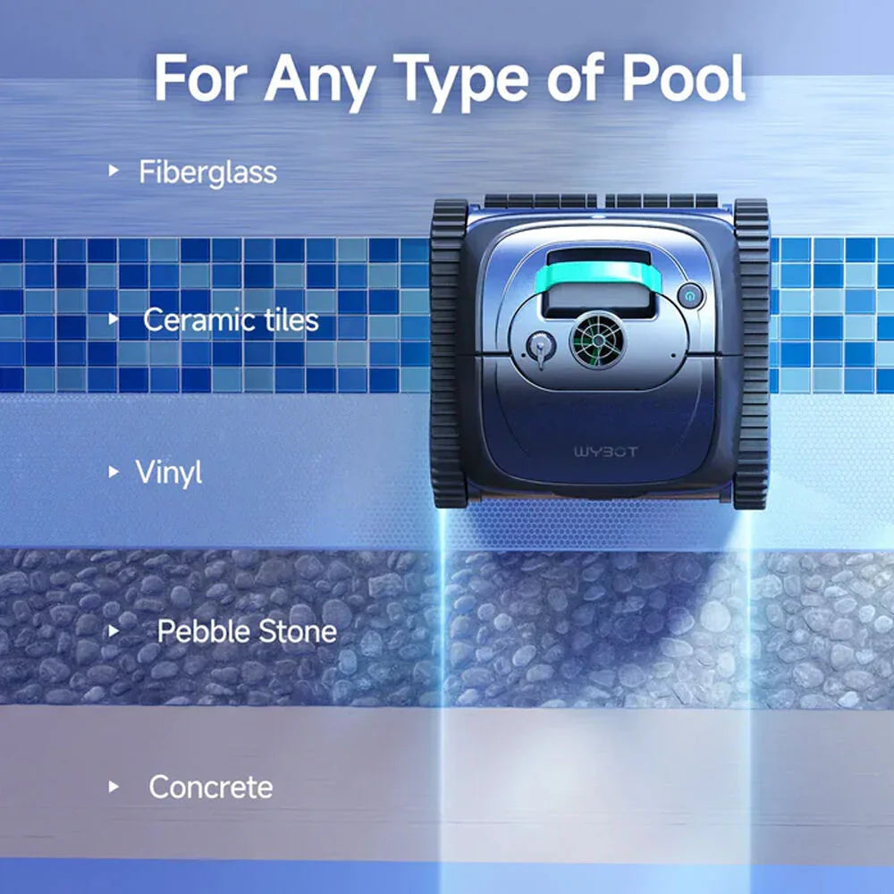 C1 Cordless Robotic Pool Cleaner, with APP Control, Auto Vacuum Robot, Wall & Waterline Cleaning, Above Ground Inground up to 150sqm