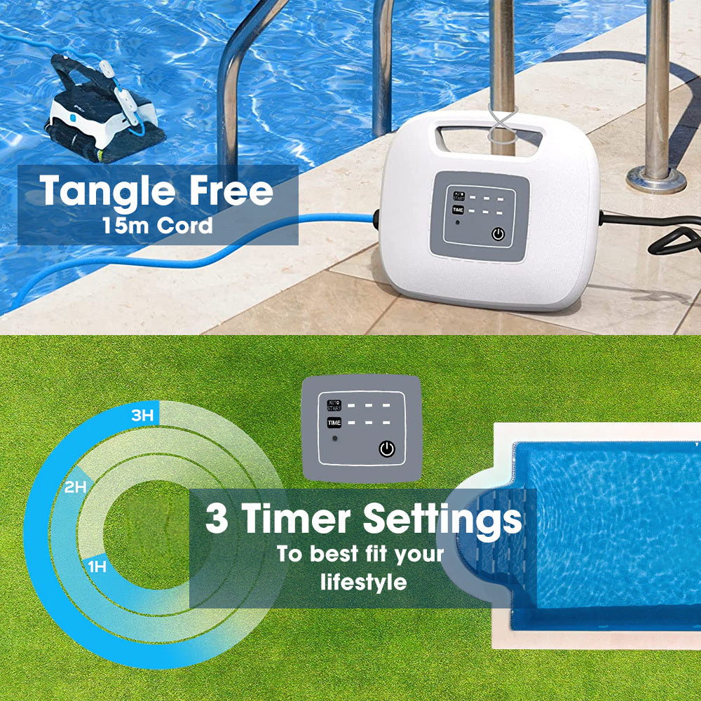 Grampus 800 Robotic Pool Cleaner, Automatic Vacuum with Quick Clean, Wall Climbing Capability, Powerful Triple Motors, Large Filter Baskets, Ideal for Large In-Ground Pools