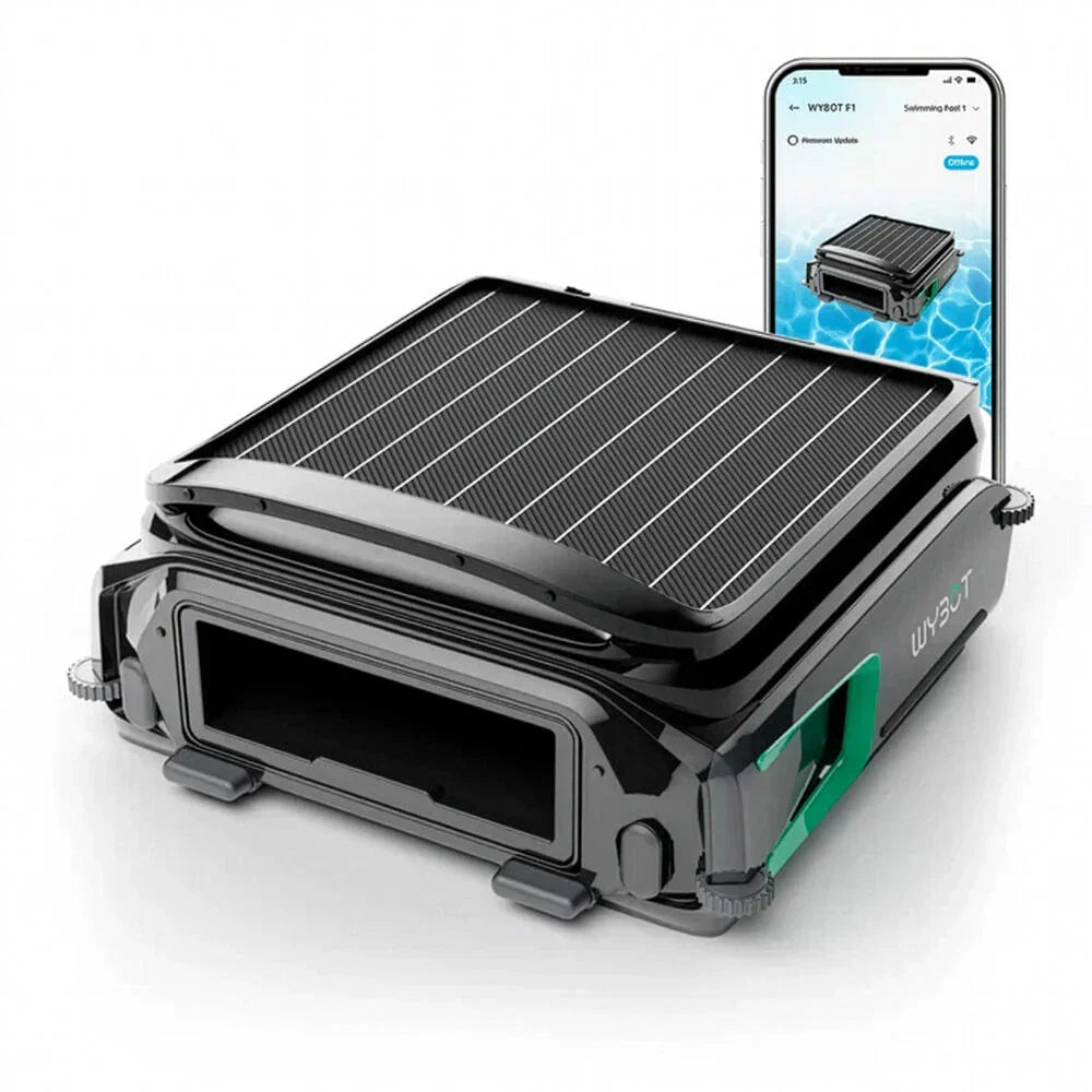 F1 Solar Robotic Pool Skimmer, Large 7L Basket, APP Control and Customisable Route, Automatic Cleaner of Leaves and Fine Debris