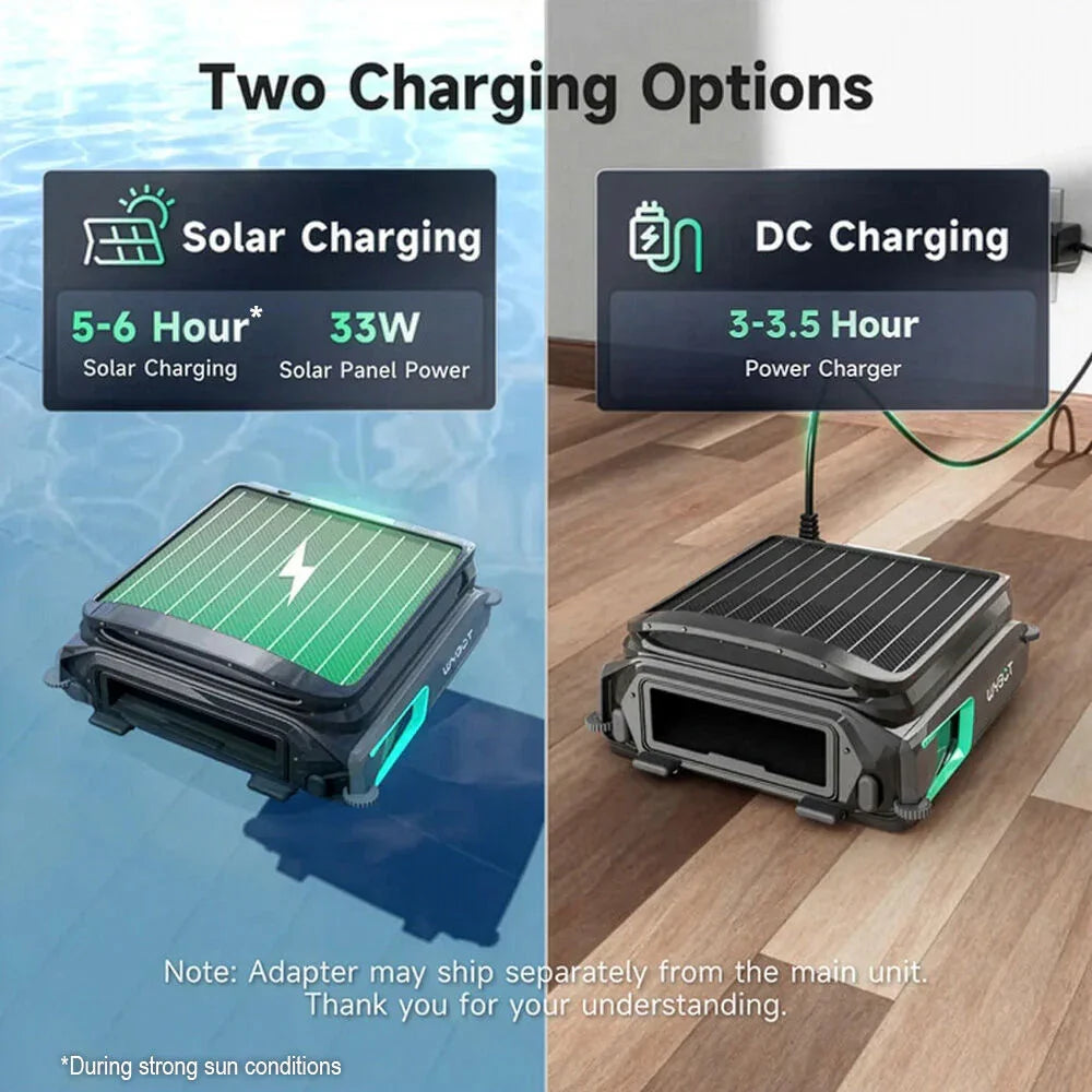 F1 Solar Robotic Pool Skimmer, Large 7L Basket, APP Control and Customisable Route, Automatic Cleaner of Leaves and Fine Debris
