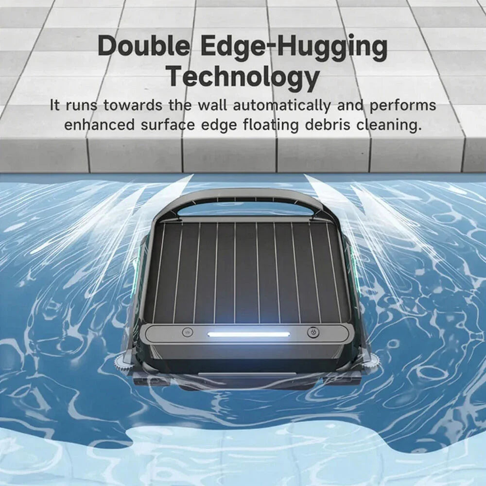 F1 Solar Robotic Pool Skimmer, Large 7L Basket, APP Control and Customisable Route, Automatic Cleaner of Leaves and Fine Debris