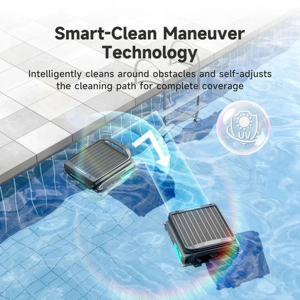 F1 Solar Robotic Pool Skimmer, Large 7L Basket, APP Control and Customisable Route, Automatic Cleaner of Leaves and Fine Debris