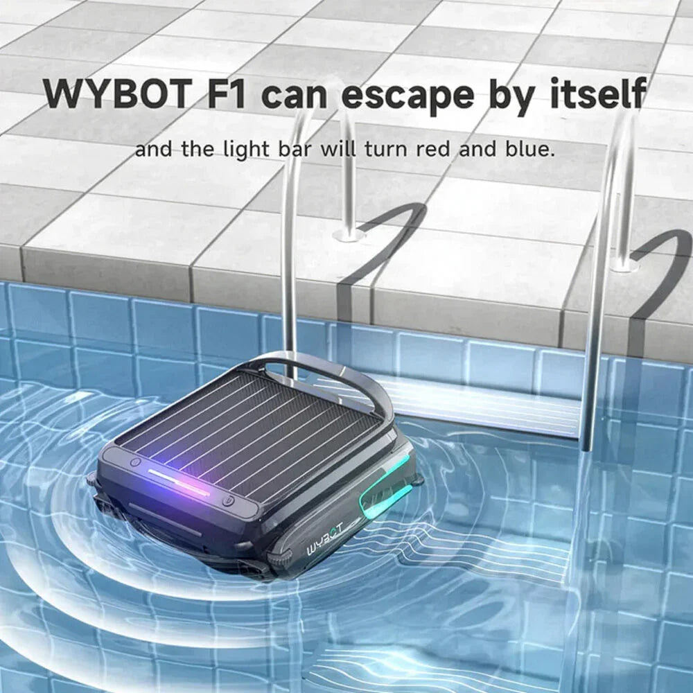 F1 Solar Robotic Pool Skimmer, Large 7L Basket, APP Control and Customisable Route, Automatic Cleaner of Leaves and Fine Debris