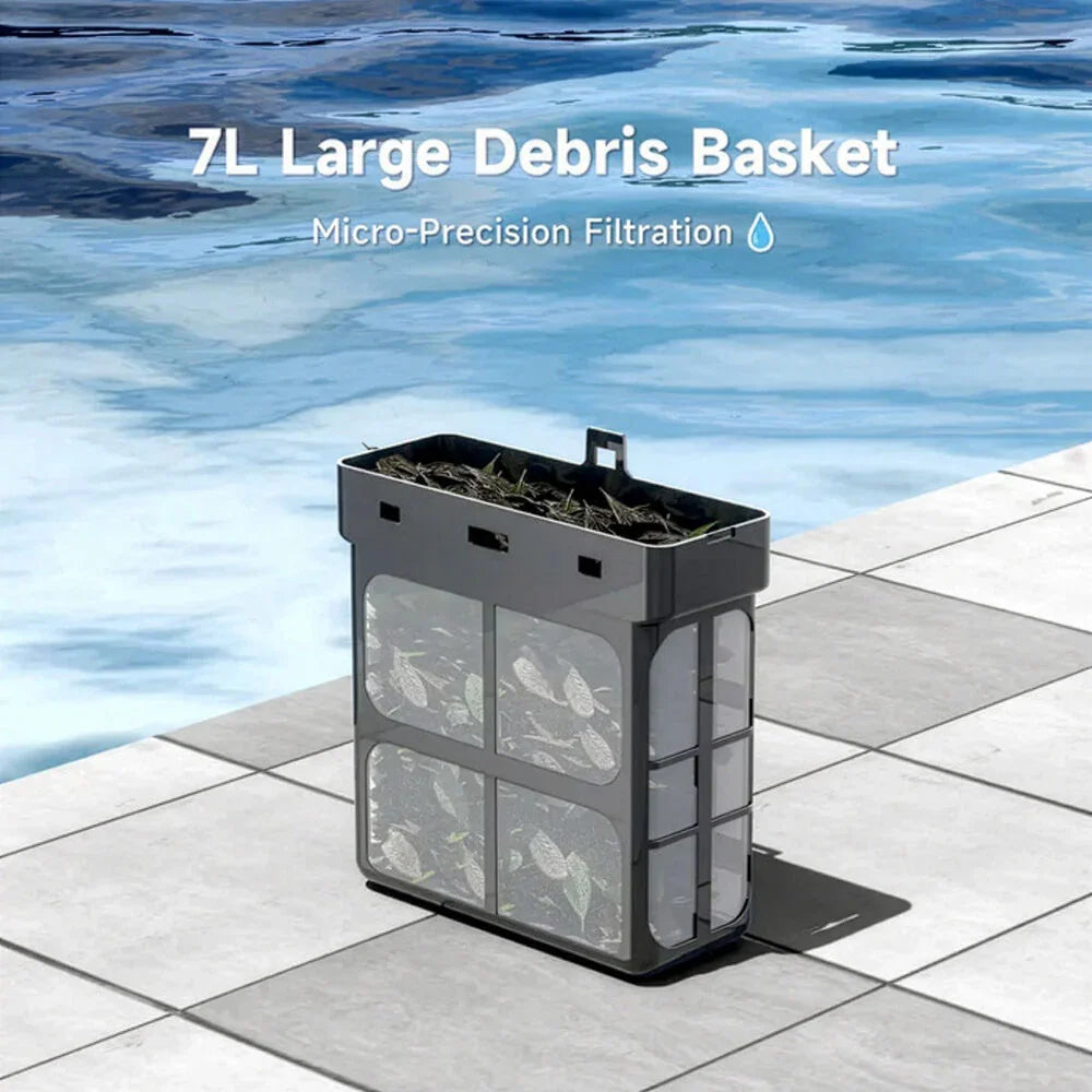 F1 Solar Robotic Pool Skimmer, Large 7L Basket, APP Control and Customisable Route, Automatic Cleaner of Leaves and Fine Debris