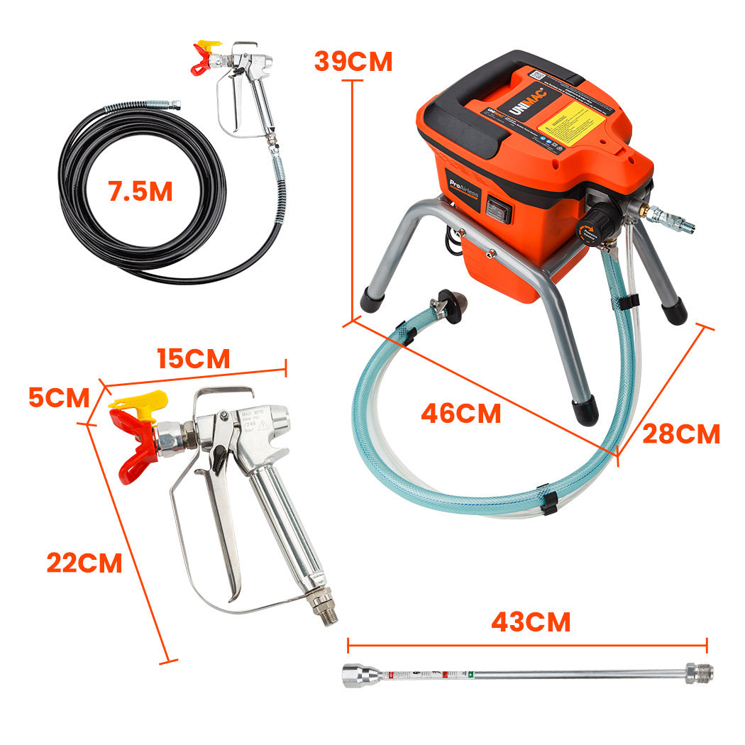 740W Electric Airless Paint Sprayer Portable High Pressure Station Spray Gun