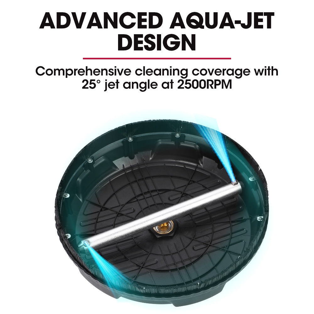 15" Nylon Pressure Washer Surface Cleaner, 1/4" Fitting, For Concrete Driveway Patio Floor