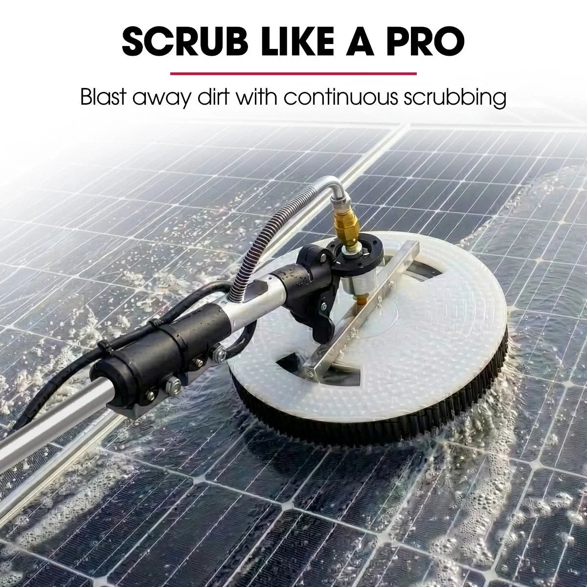 5.5m Telescopic Rotary Surface Cleaner Brush, for Solar Panels, Walls, Windows, M22 Pressure Washer Connection