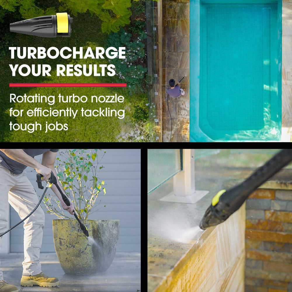 RX530 Electric High Pressure Washer, 2400PSI 3 Nozzles, Brush Head Cleaner, Detergent Bottle