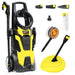 RX540s Electric High Pressure Washer, 2900PSI 2 Nozzles, Brush Head, Deck Cleaner, Detergent Bottle