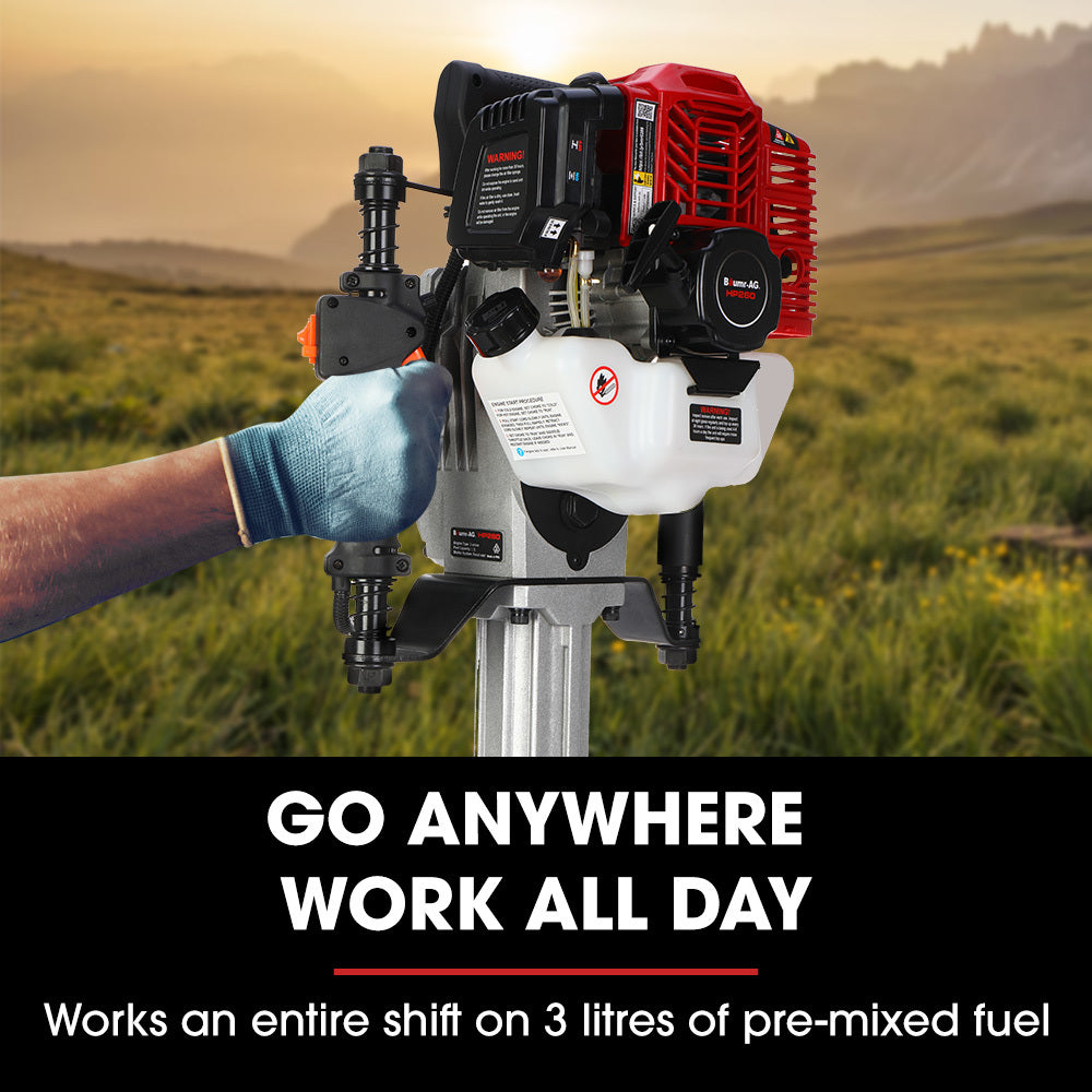 52cc 2-Stroke Petrol Post Driver with 2 Drive Sockets