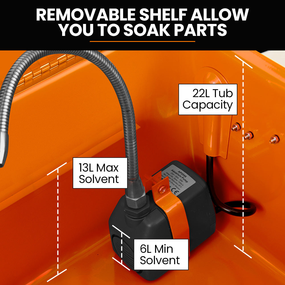 22L Auto Parts Washer, for Home, Business and Small Garages